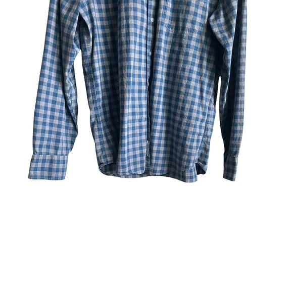 J Crew Mens Shirt L Blue Gray Gingham Slim Long Sleeve Button Down Casual Preppy - Picture 7 of 12